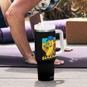 Lets Go Bananas Tumbler With Handle Funny Banana Baseball Fruit Sports Gift TS12 Print Your Wear