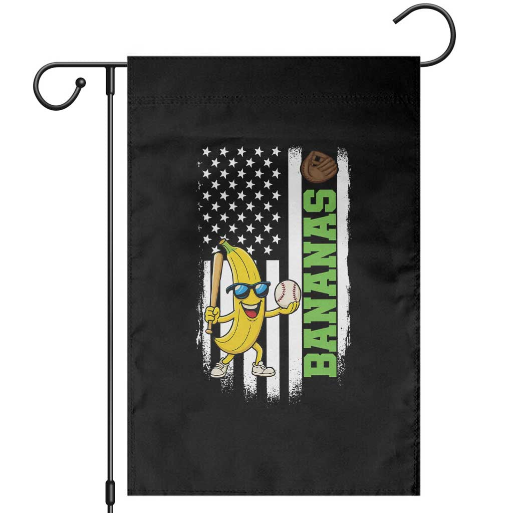 Banana Playing Baseball Lover Garden Flag Retro American Flag TS12 Black Print Your Wear