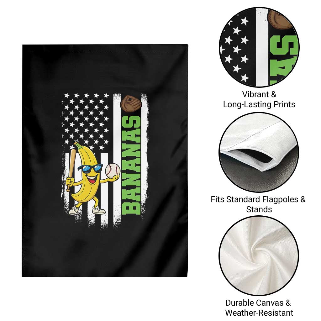 Banana Playing Baseball Lover Garden Flag Retro American Flag TS12 Print Your Wear