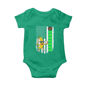 Banana Playing Baseball Lover Baby Onesie Retro American Flag TS12 Irish Green Print Your Wear