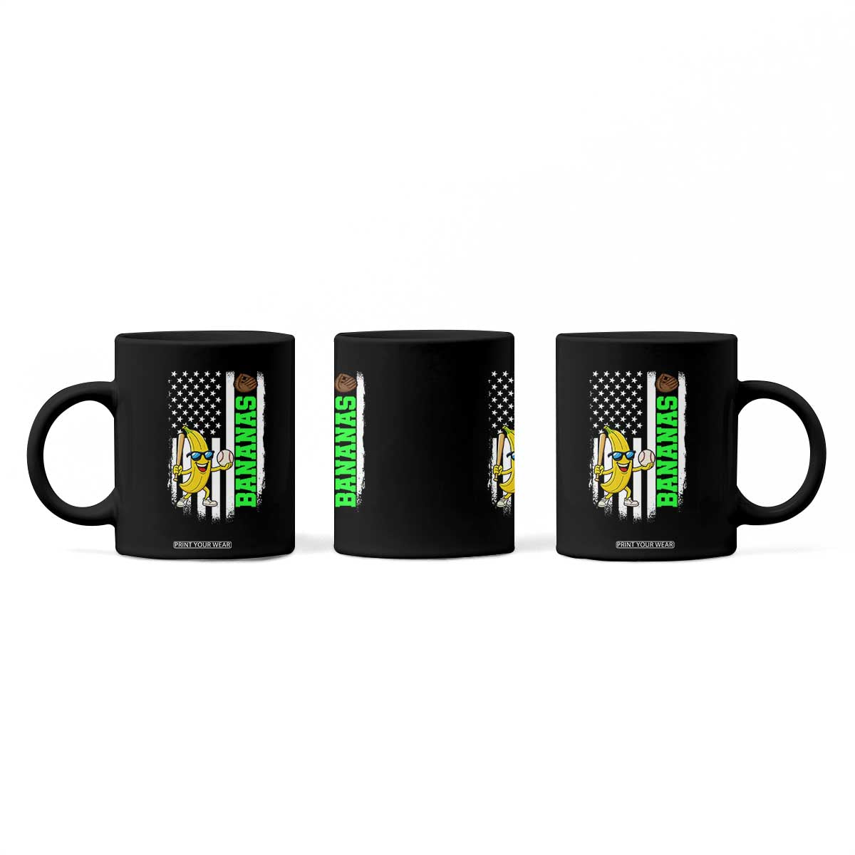 Banana Playing Baseball Lover Coffee Mug Retro American Flag TS12 Print Your Wear