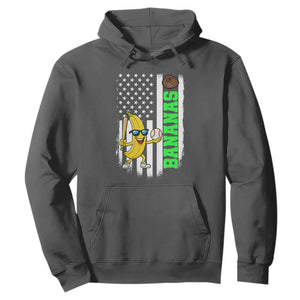 Banana Playing Baseball Lover Hoodie Retro American Flag TS12 Dark Heather Print Your Wear