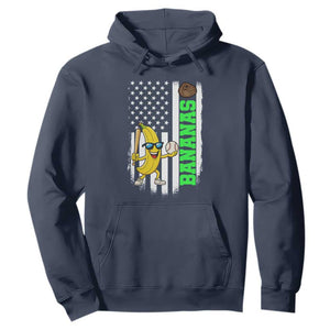 Banana Playing Baseball Lover Hoodie Retro American Flag TS12 Navy Print Your Wear