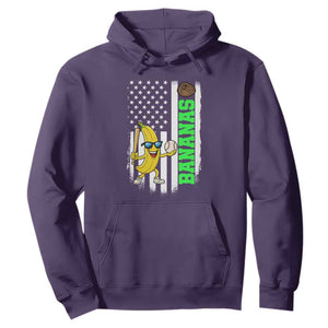 Banana Playing Baseball Lover Hoodie Retro American Flag TS12 Purple Print Your Wear