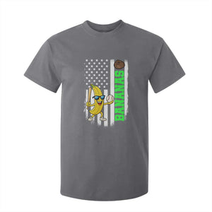 Banana Playing Baseball Lover T Shirt For Kid Retro American Flag TS12 Charcoal Print Your Wear