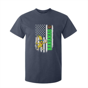 Banana Playing Baseball Lover T Shirt For Kid Retro American Flag TS12 Navy Print Your Wear