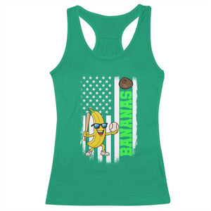 Banana Playing Baseball Lover Racerback Tank Top Retro American Flag TS12 Irish Green Print Your Wear