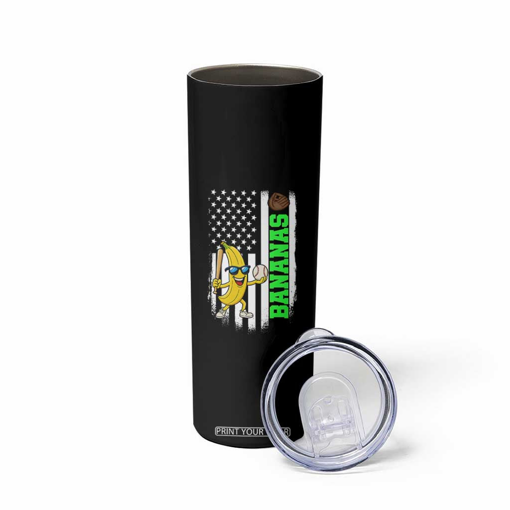 Banana Playing Baseball Lover Skinny Tumbler Retro American Flag TS12 Print Your Wear
