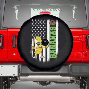 Banana Playing Baseball Lover Spare Tire Cover Retro American Flag TS12 Black Print Your Wear