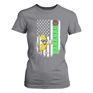 Banana Playing Baseball Lover T Shirt For Women Retro American Flag TS12 Charcoal Print Your Wear