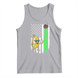 Banana Playing Baseball Lover Tank Top Retro American Flag TS12 Athletic Heather Print Your Wear