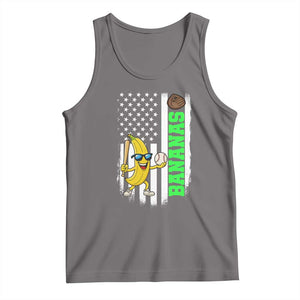 Banana Playing Baseball Lover Tank Top Retro American Flag TS12 Deep Heather Print Your Wear