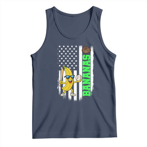 Banana Playing Baseball Lover Tank Top Retro American Flag TS12 Navy Print Your Wear