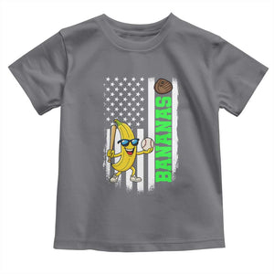 Banana Playing Baseball Lover Toddler T Shirt Retro American Flag TS12 Charcoal Print Your Wear