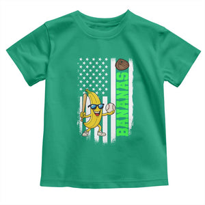Banana Playing Baseball Lover Toddler T Shirt Retro American Flag TS12 Irish Green Print Your Wear