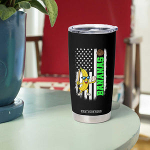Banana Playing Baseball Lover Tumbler Cup Retro American Flag TS12 Print Your Wear
