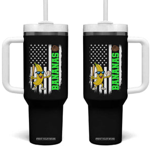 Banana Playing Baseball Lover Tumbler With Handle Retro American Flag TS12 One Size: 40 oz Black Print Your Wear