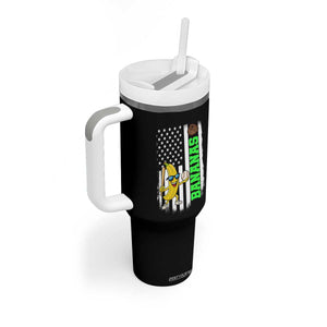 Banana Playing Baseball Lover Tumbler With Handle Retro American Flag TS12 Print Your Wear