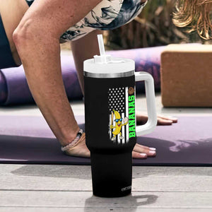 Banana Playing Baseball Lover Tumbler With Handle Retro American Flag TS12 Print Your Wear