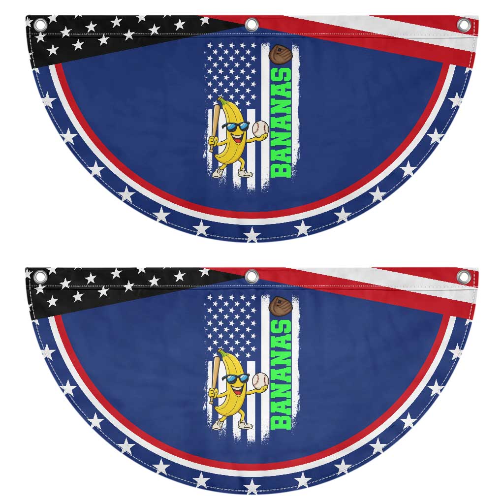 Banana Playing Baseball Lover Patriotic Fan Flag Retro American Flag