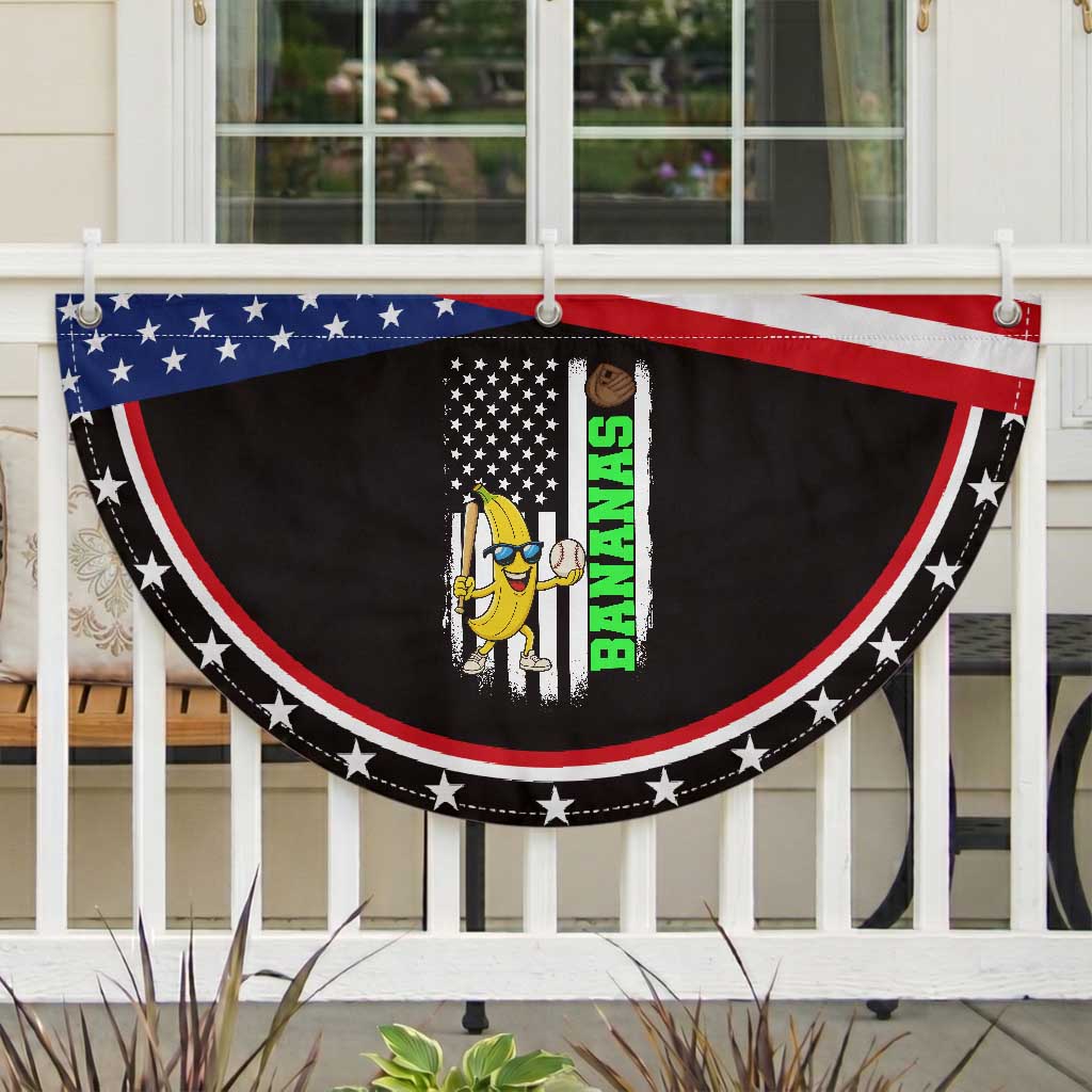 Banana Playing Baseball Lover Patriotic Fan Flag Retro American Flag