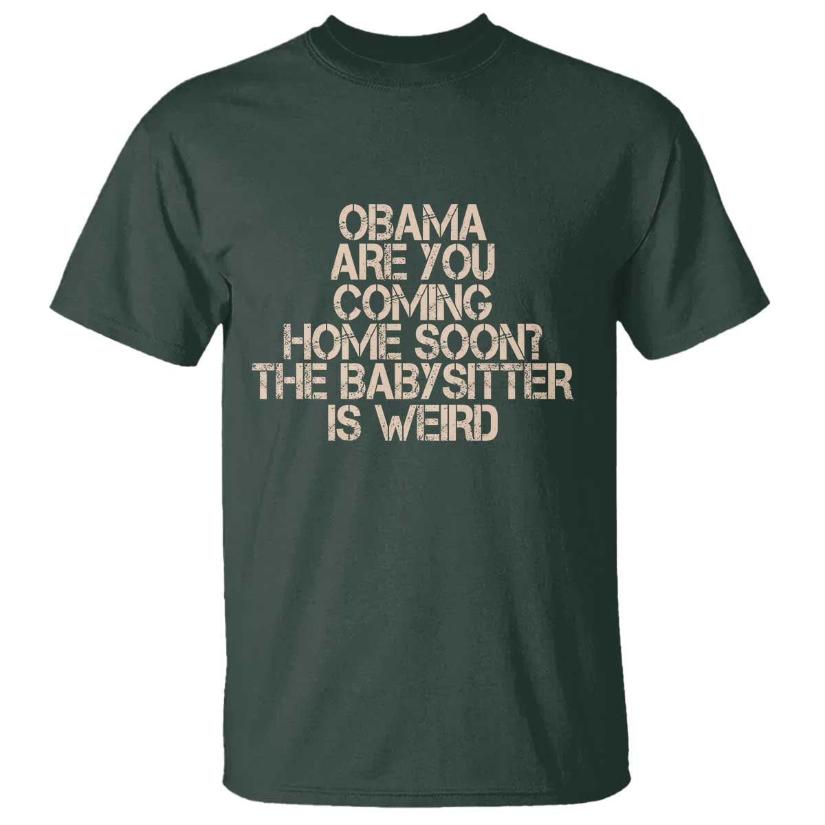 Funny Obama Joke T Shirt The Babysitter Is Weird Political Humor