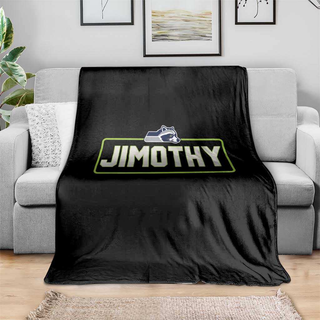 Funny Seattle Jimothy The Raccoon Throw Blanket Football Parody Viral Trash Panda Feral Meme