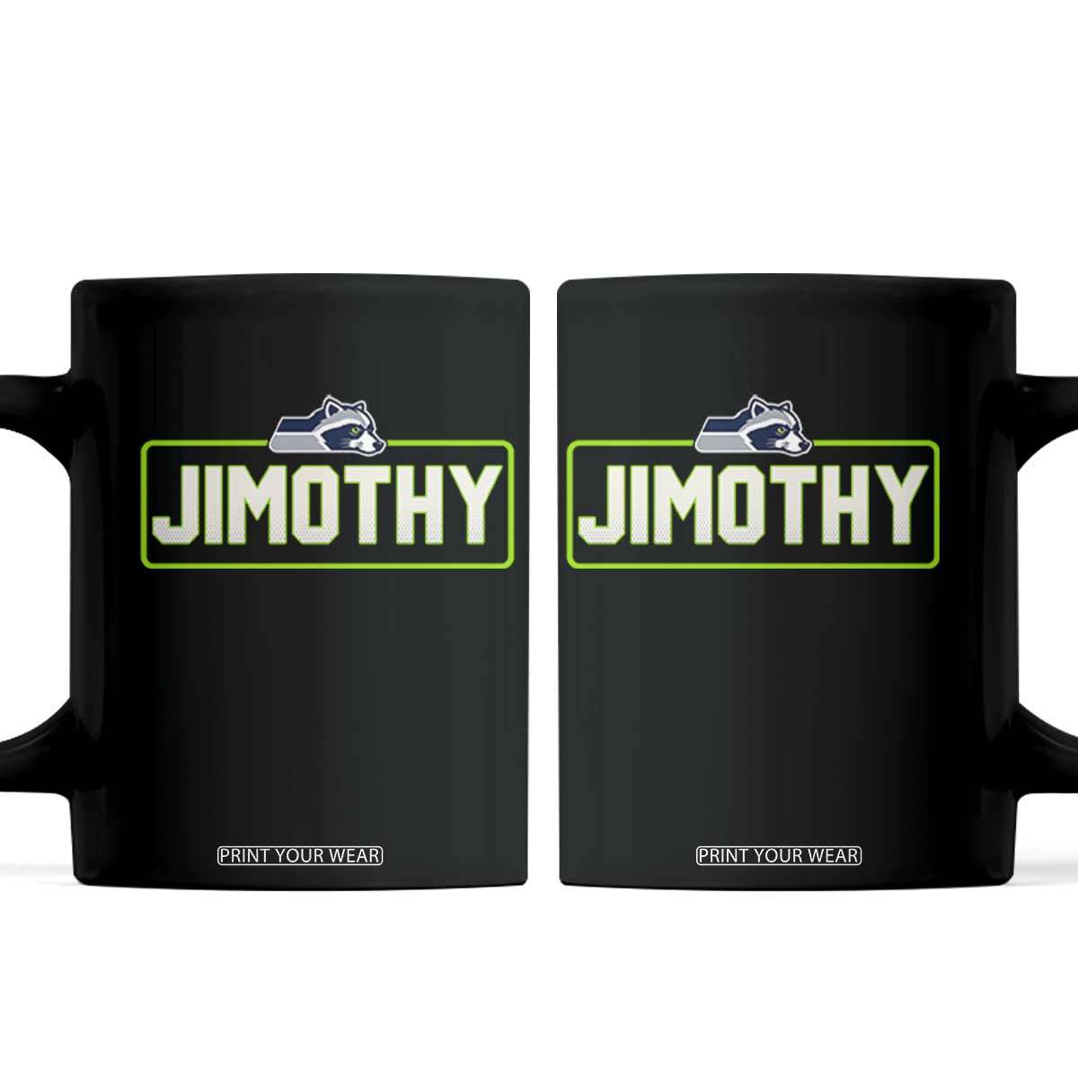 Funny Seattle Jimothy The Raccoon Coffee Mug Football Parody Viral Trash Panda Feral Meme TS12 Black Print Your Wear