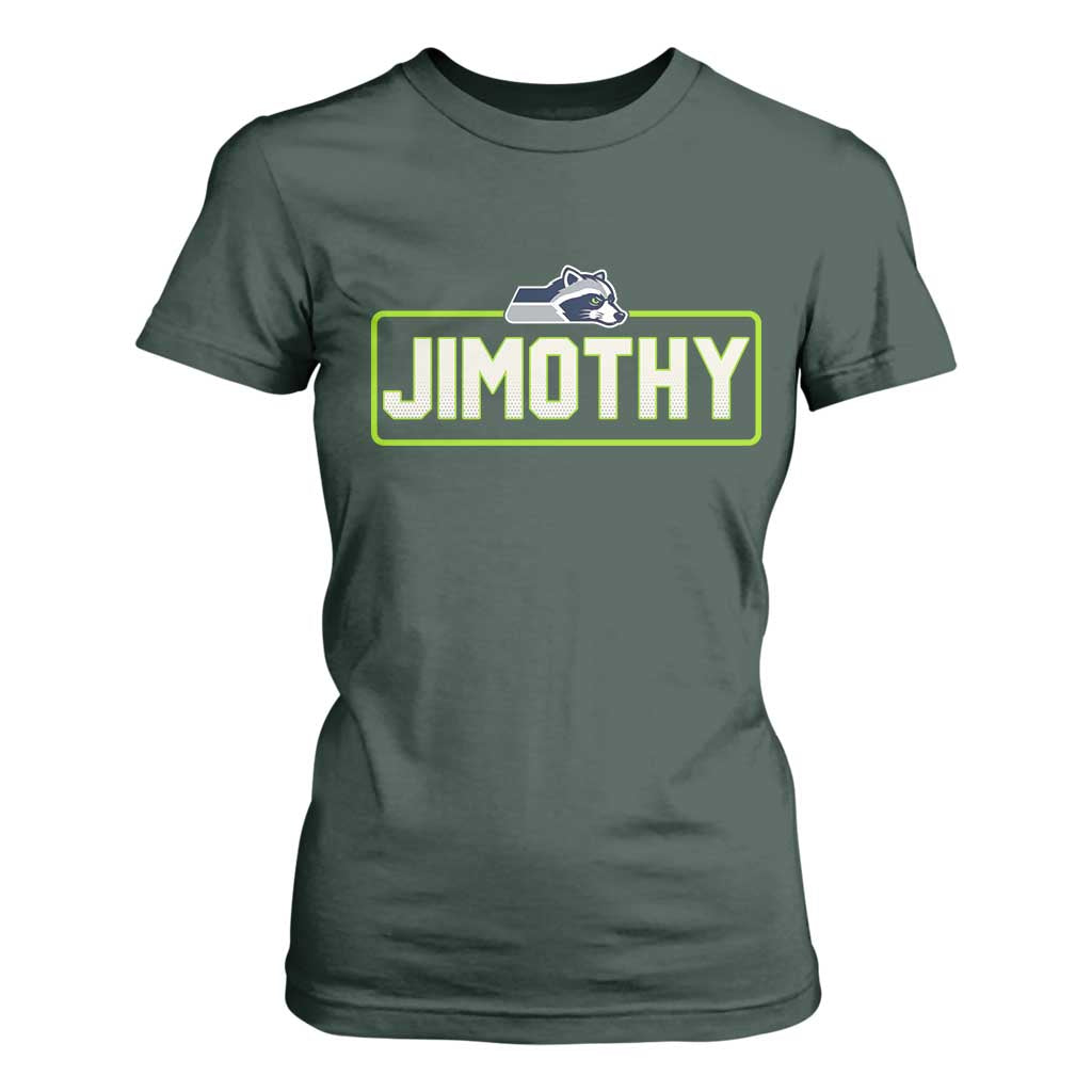 Funny Seattle Jimothy The Raccoon T Shirt For Women Football Parody Viral Trash Panda Feral Meme