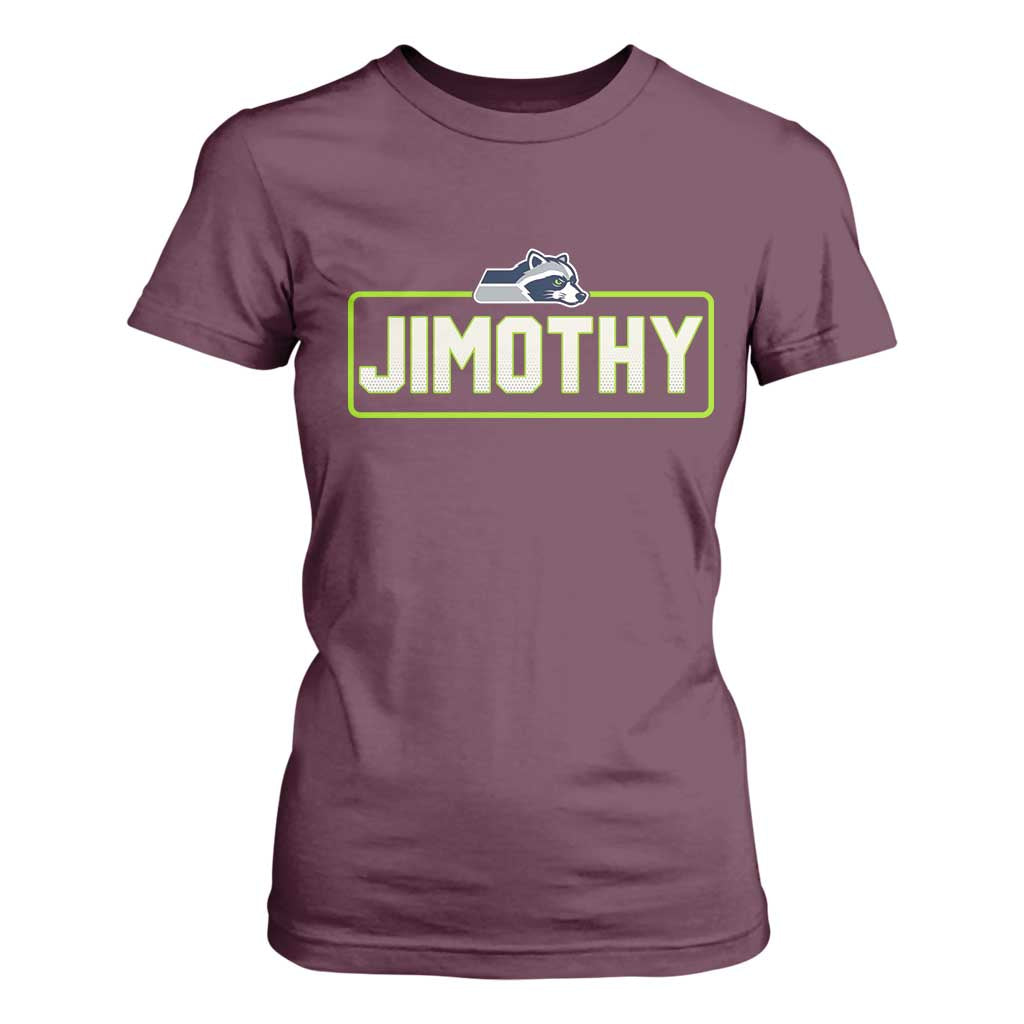 Funny Seattle Jimothy The Raccoon T Shirt For Women Football Parody Viral Trash Panda Feral Meme
