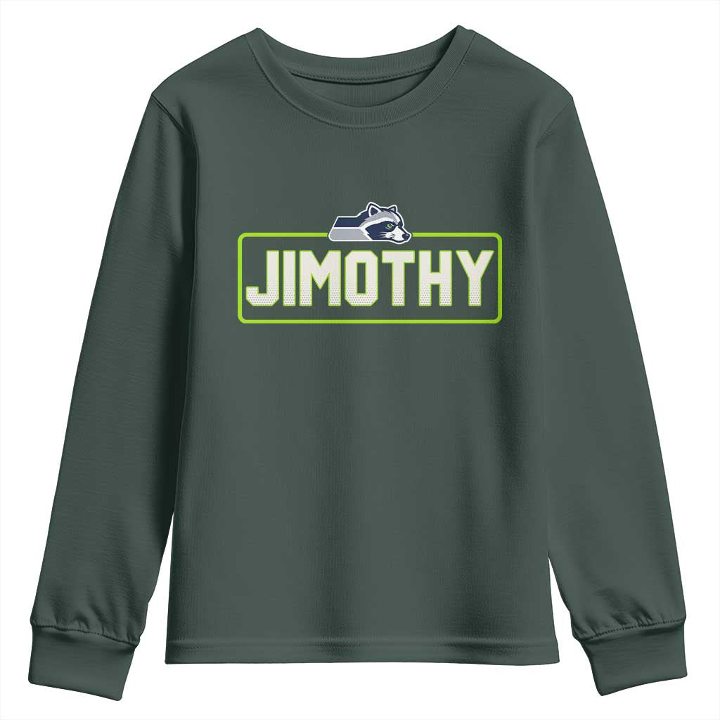 Funny Seattle Jimothy The Raccoon Youth Sweatshirt Football Parody Viral Trash Panda Feral Meme