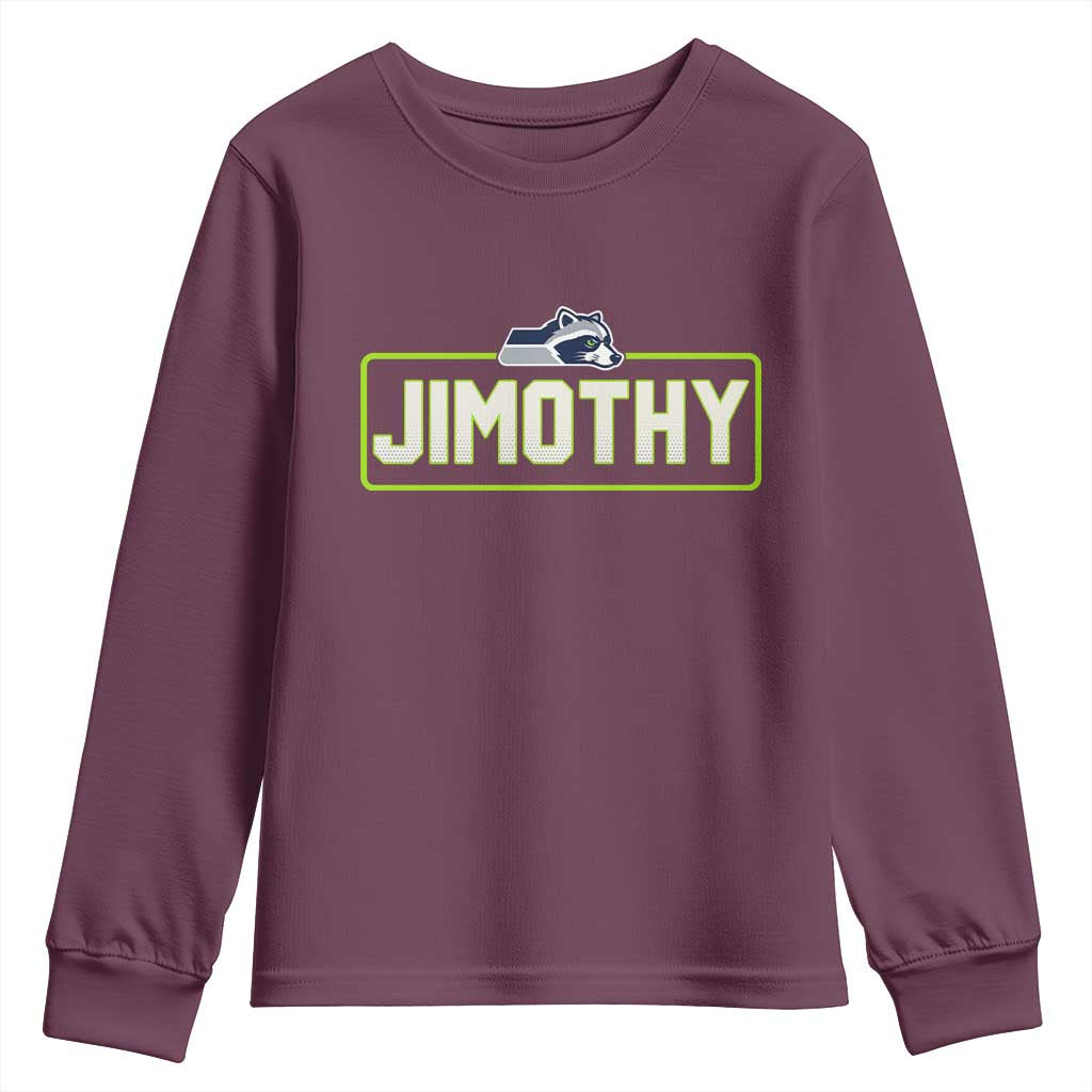 Funny Seattle Jimothy The Raccoon Youth Sweatshirt Football Parody Viral Trash Panda Feral Meme