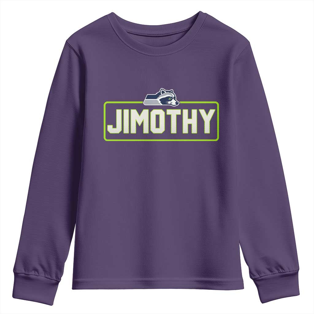Funny Seattle Jimothy The Raccoon Youth Sweatshirt Football Parody Viral Trash Panda Feral Meme