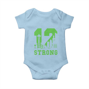 Space Needle Emerald City Skyline Number 12 Typography Baby Onesie Pacific Northwest Fan Pride