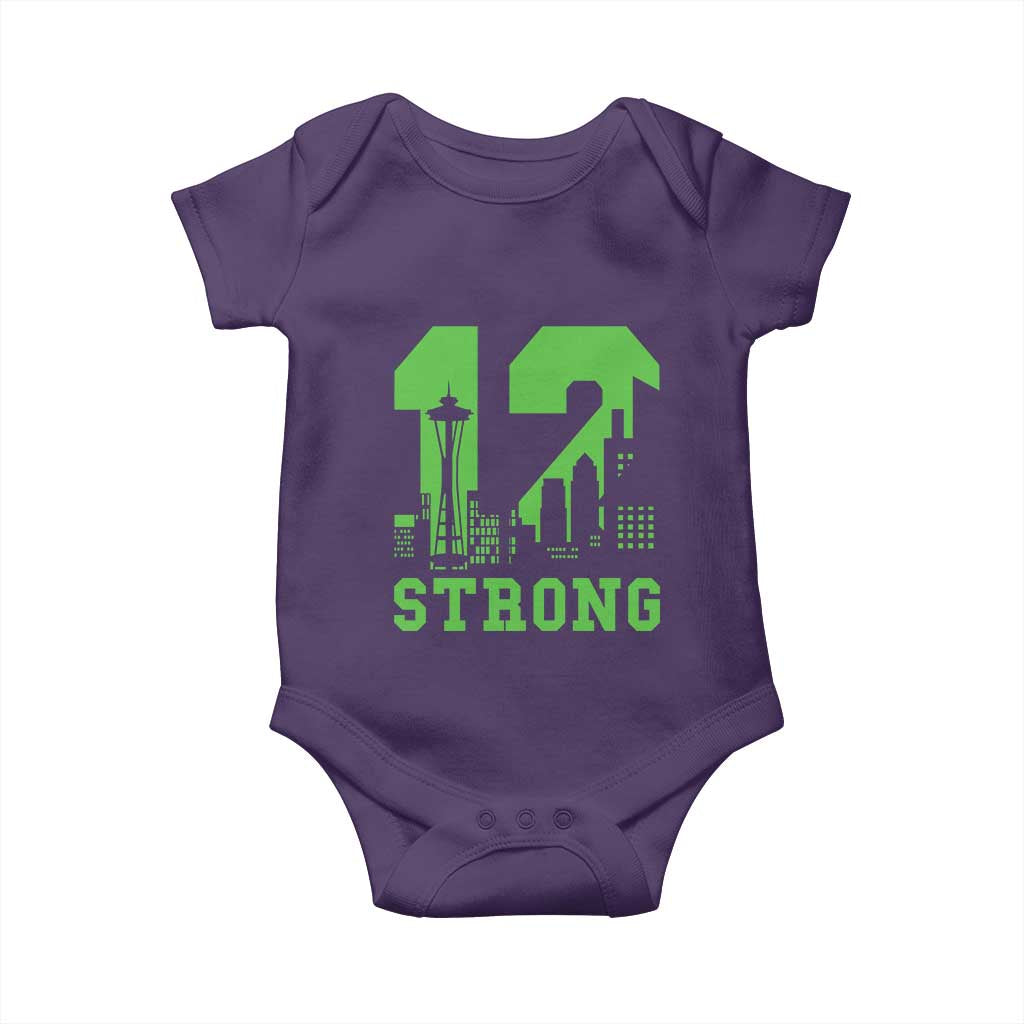 Space Needle Emerald City Skyline Number 12 Typography Baby Onesie Pacific Northwest Fan Pride
