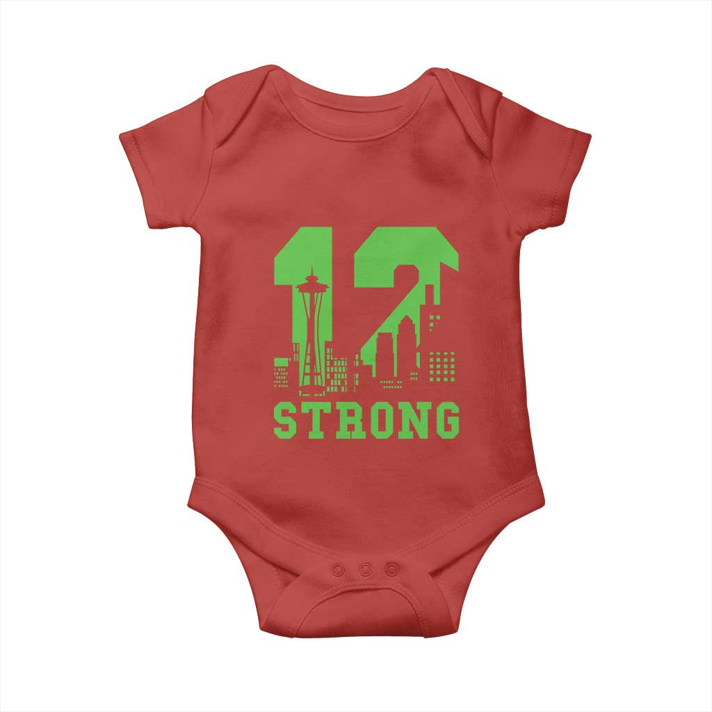 Space Needle Emerald City Skyline Number 12 Typography Baby Onesie Pacific Northwest Fan Pride