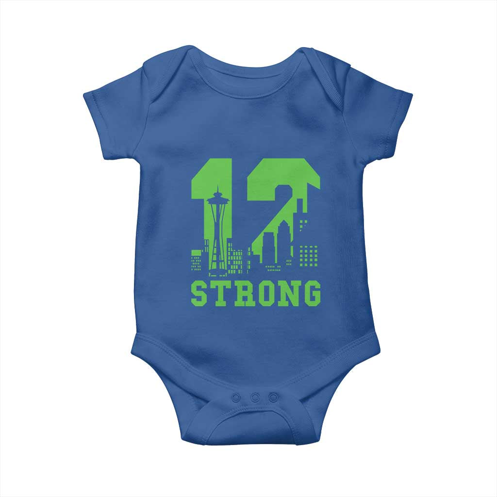 Space Needle Emerald City Skyline Number 12 Typography Baby Onesie Pacific Northwest Fan Pride TS12 Royal Blue Print Your Wear