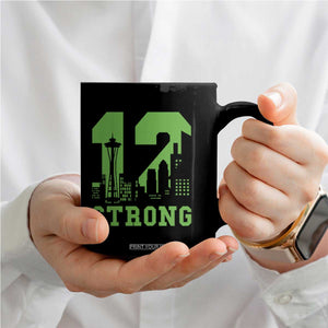 Space Needle Emerald City Skyline Number 12 Typography Coffee Mug Pacific Northwest Fan Pride