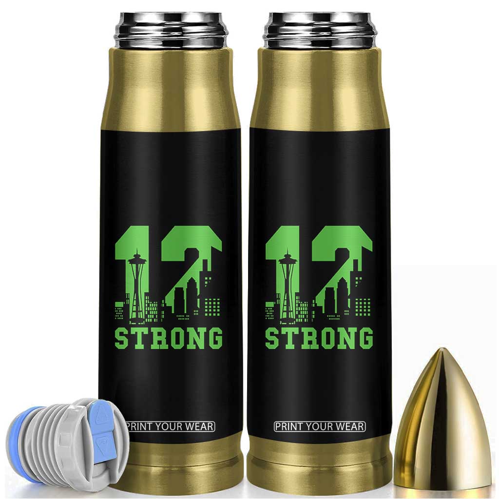 Space Needle Emerald City Skyline Number 12 Typography Bullet Tumbler Pacific Northwest Fan Pride TS12 Black Print Your Wear