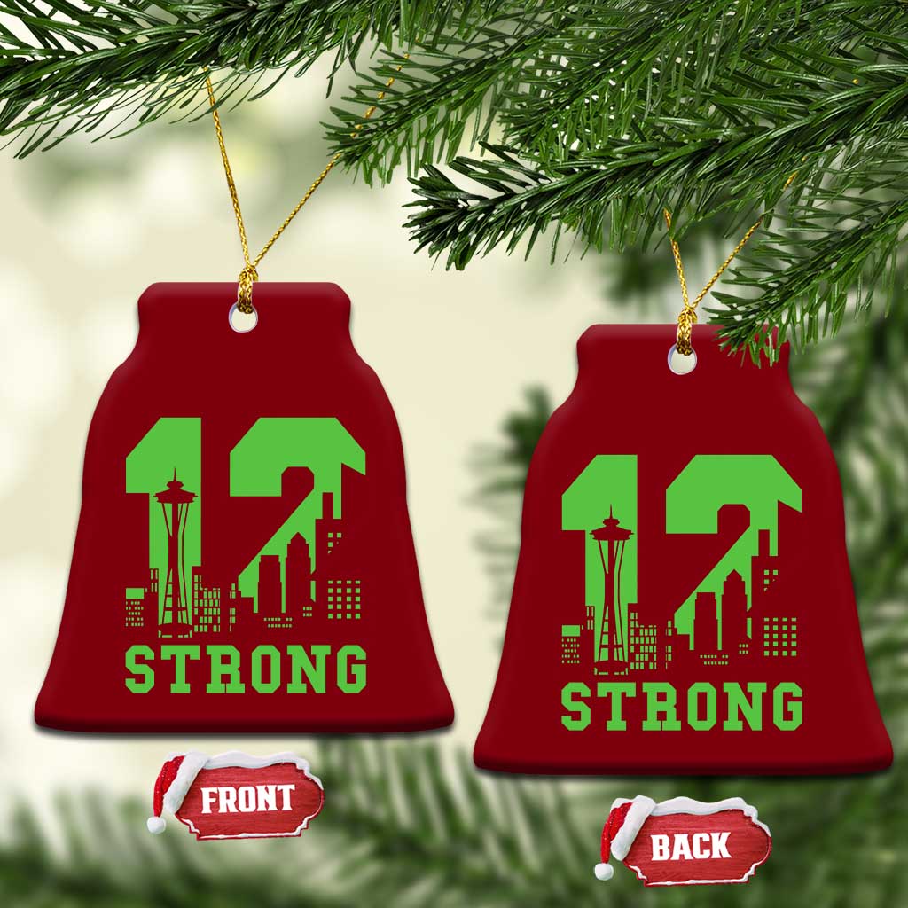 Space Needle Emerald City Skyline Number 12 Typography Ceramic Ornament Pacific Northwest Fan Pride