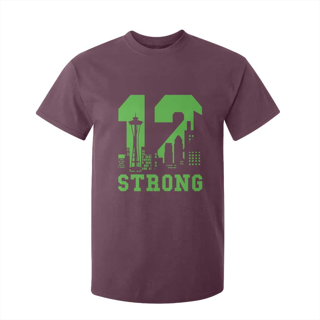 Space Needle Emerald City Skyline Number 12 Typography T Shirt For Kid Pacific Northwest Fan Pride