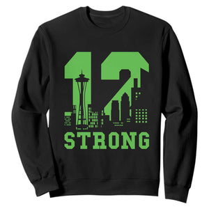 Space Needle Emerald City Skyline Number 12 Typography Sweatshirt Pacific Northwest Fan Pride