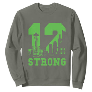Space Needle Emerald City Skyline Number 12 Typography Sweatshirt Pacific Northwest Fan Pride