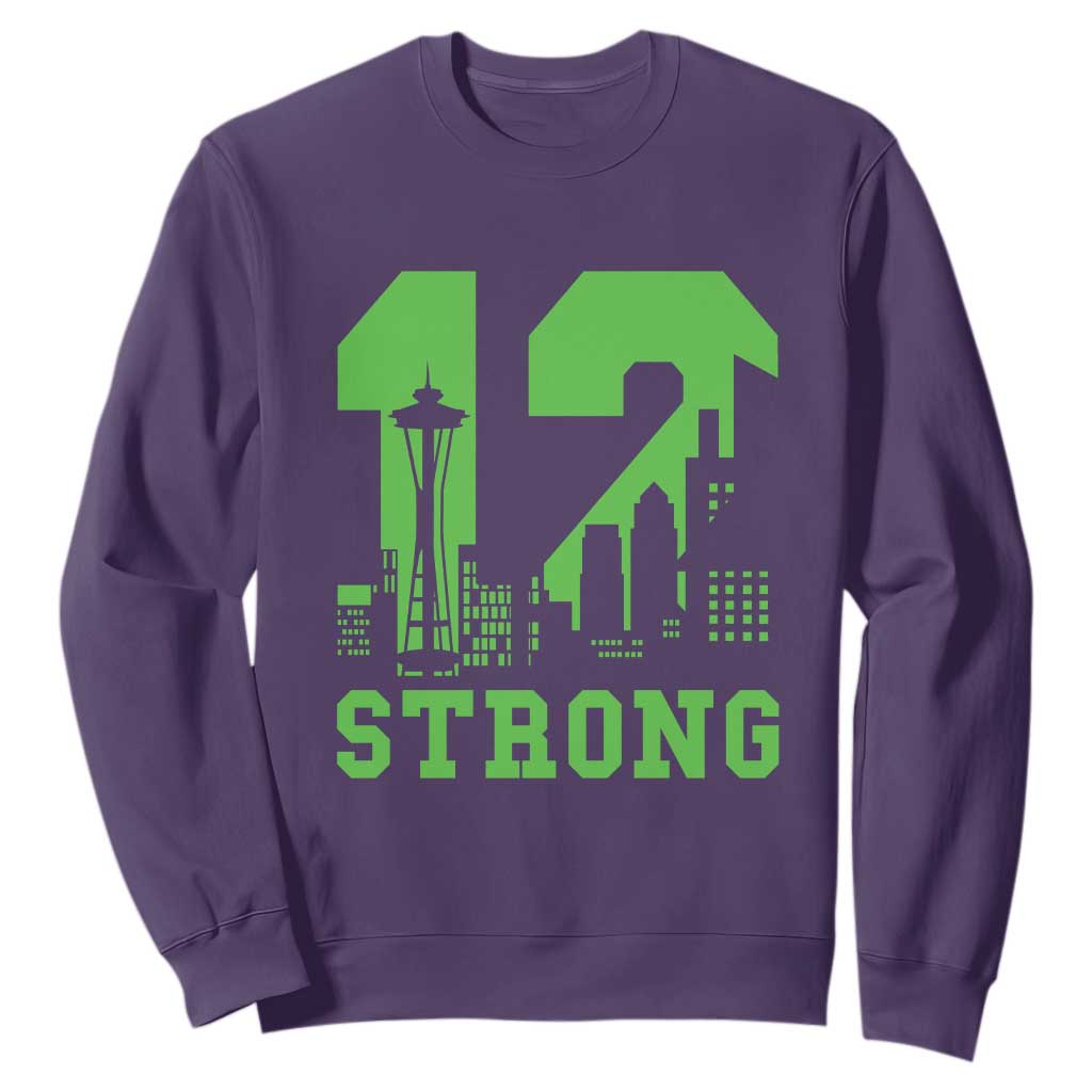 Space Needle Emerald City Skyline Number 12 Typography Sweatshirt Pacific Northwest Fan Pride
