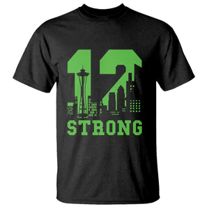 Space Needle Emerald City Skyline Number 12 Typography T Shirt Pacific Northwest Fan Pride
