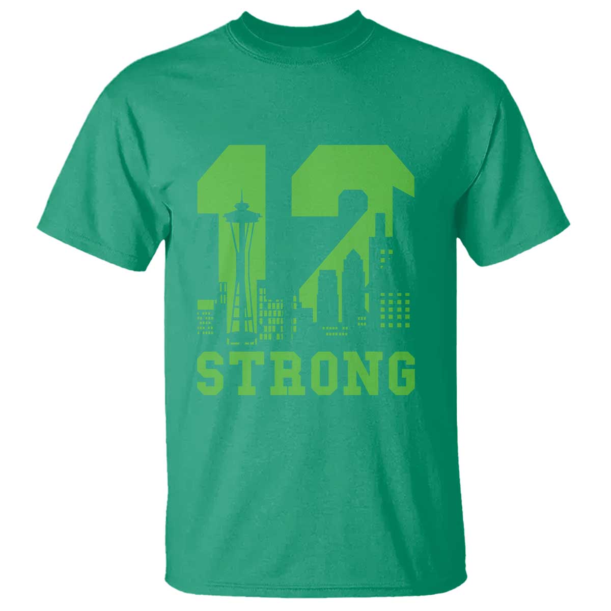 Space Needle Emerald City Skyline Number 12 Typography T Shirt Pacific Northwest Fan Pride