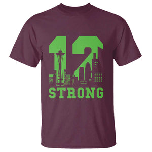 Space Needle Emerald City Skyline Number 12 Typography T Shirt Pacific Northwest Fan Pride