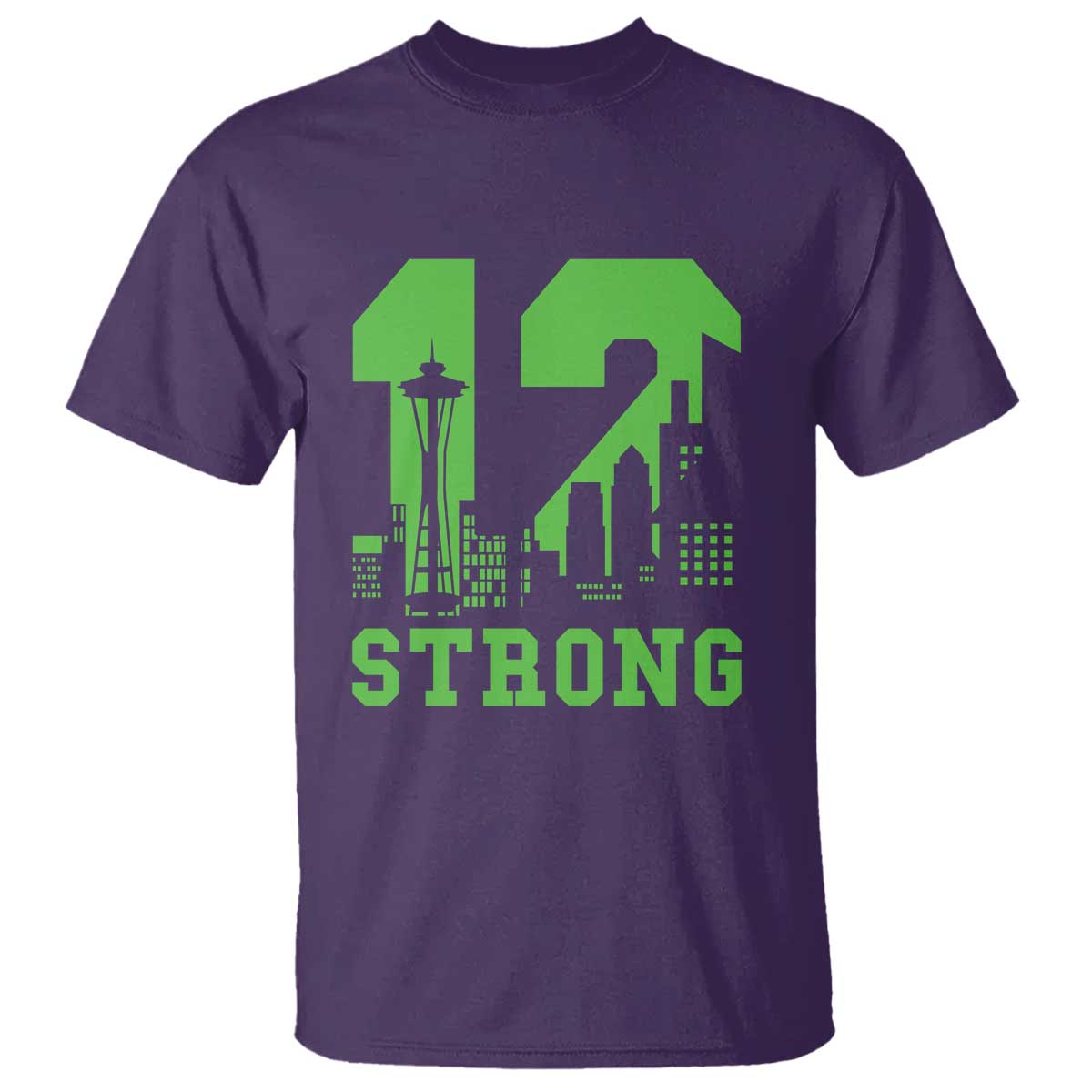 Space Needle Emerald City Skyline Number 12 Typography T Shirt Pacific Northwest Fan Pride
