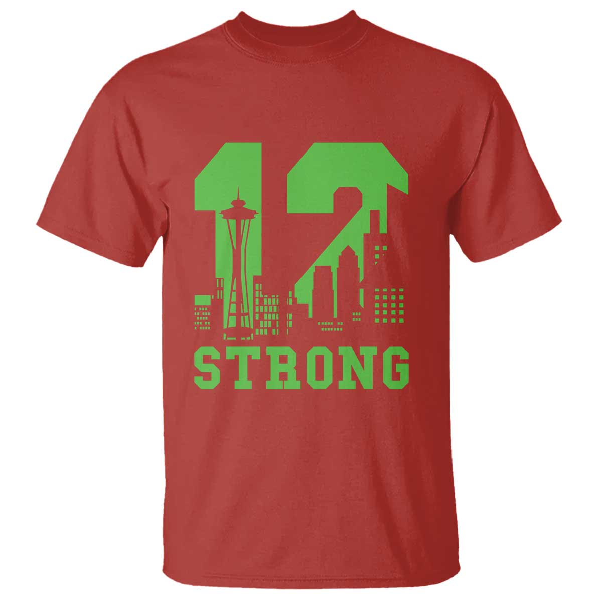 Space Needle Emerald City Skyline Number 12 Typography T Shirt Pacific Northwest Fan Pride