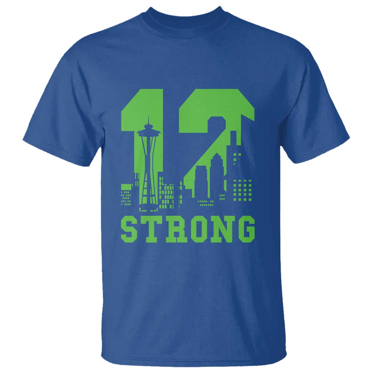 Space Needle Emerald City Skyline Number 12 Typography T Shirt Pacific Northwest Fan Pride